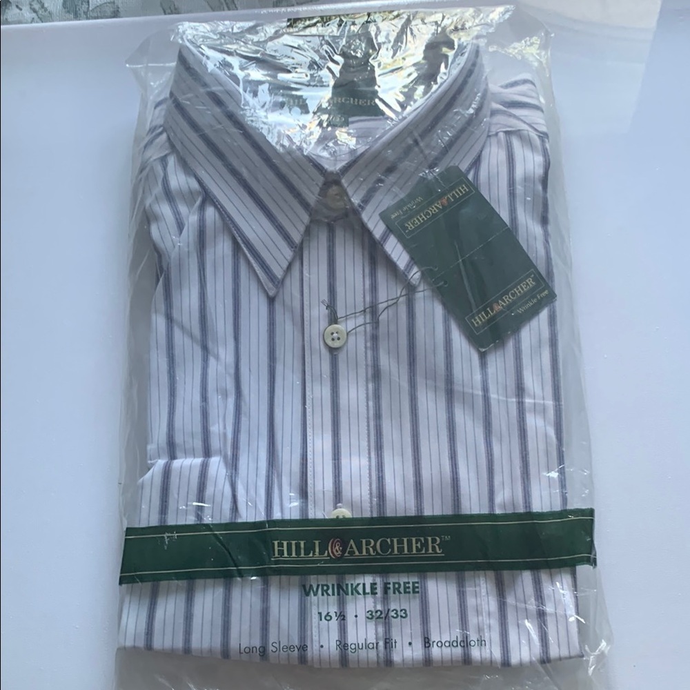 Elegant White and Gray Dress Shirt